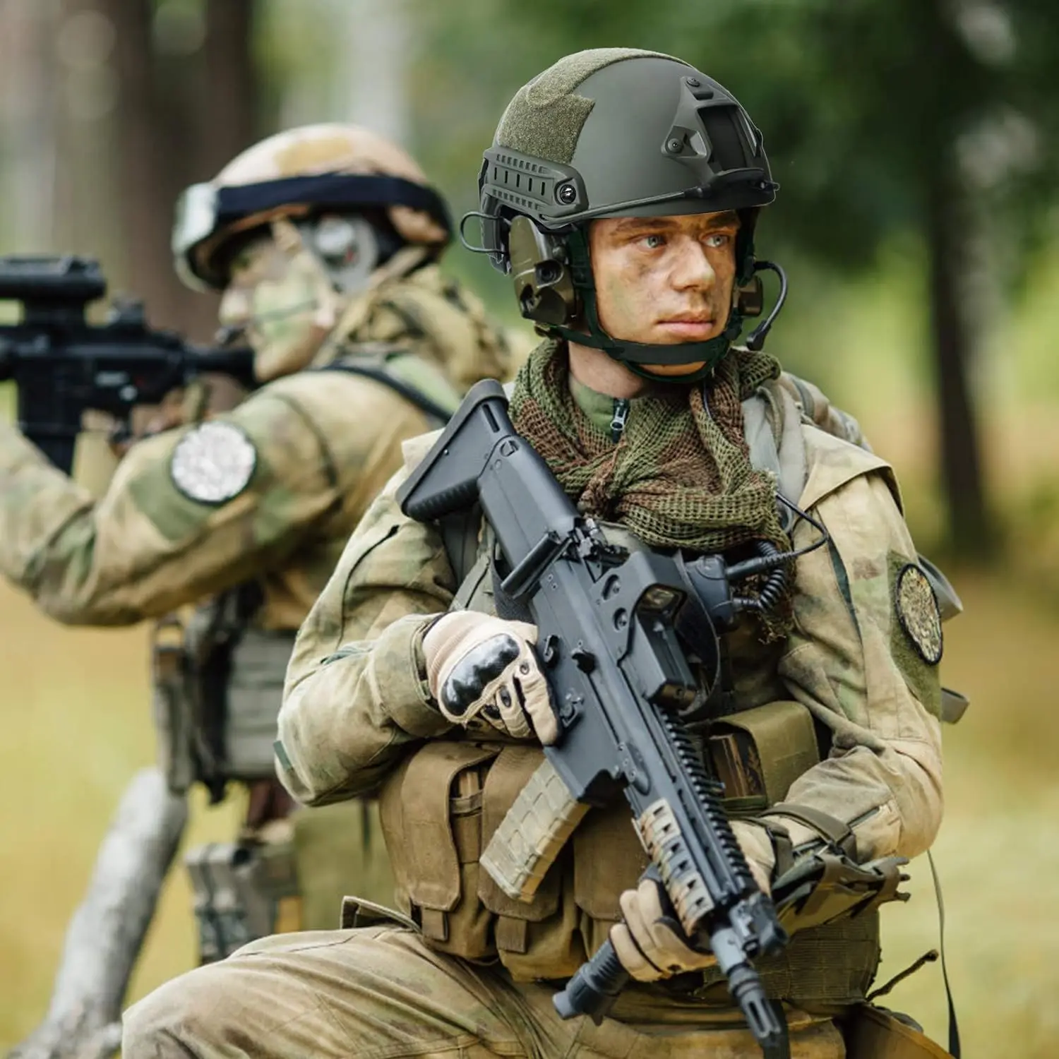 BOOIU Airsoft Fast MH PJ BJ Cascos tácticos Estilo Versión rápida simple Equipo de protección para deportes al aire libre Juegos de paintball - imagen 5