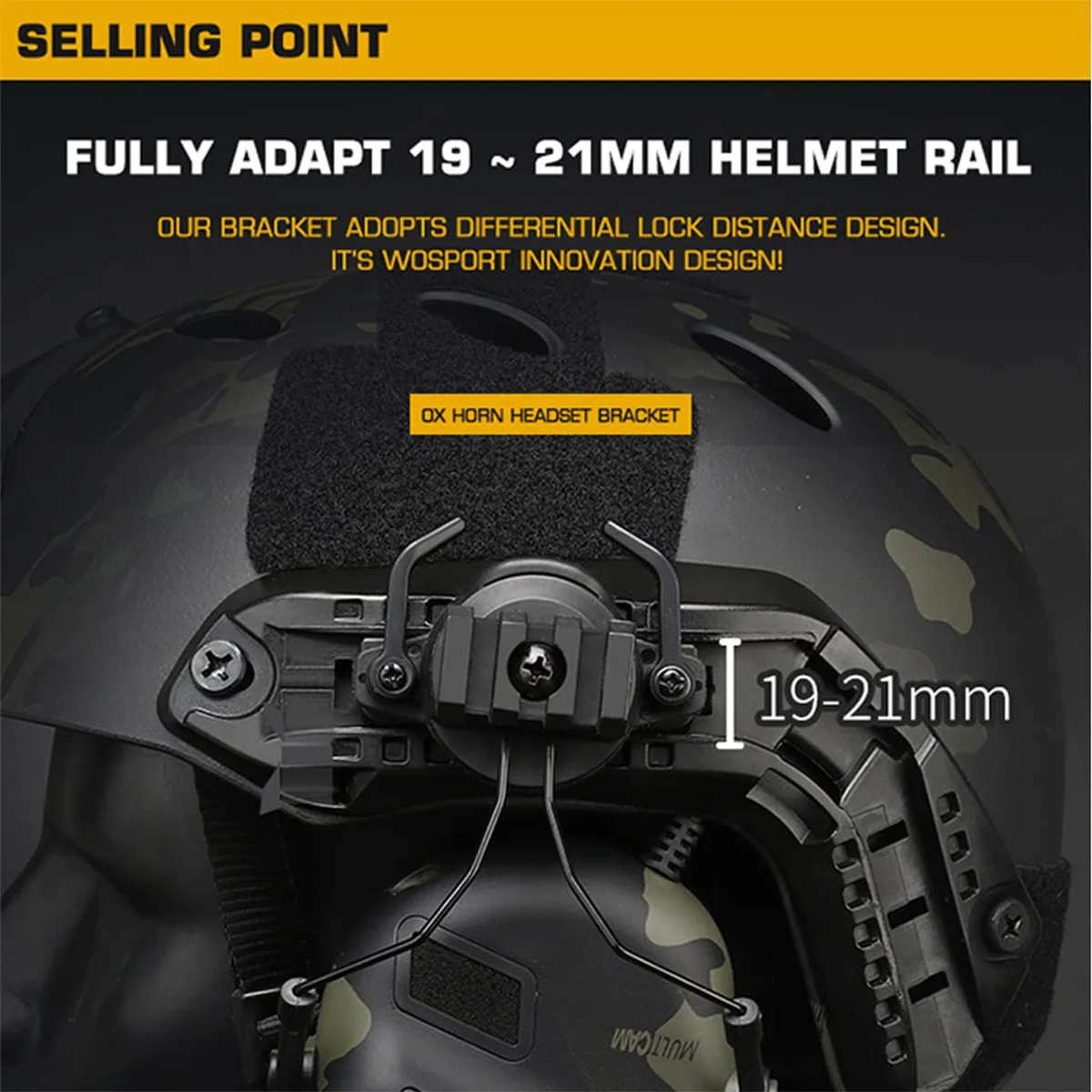 Soporte de auriculares con suspensión de riel para casco táctico, 2 adaptadores de arco para casco, orejeras de caza, accesorios del lado izquierdo y derecho - imagen 2