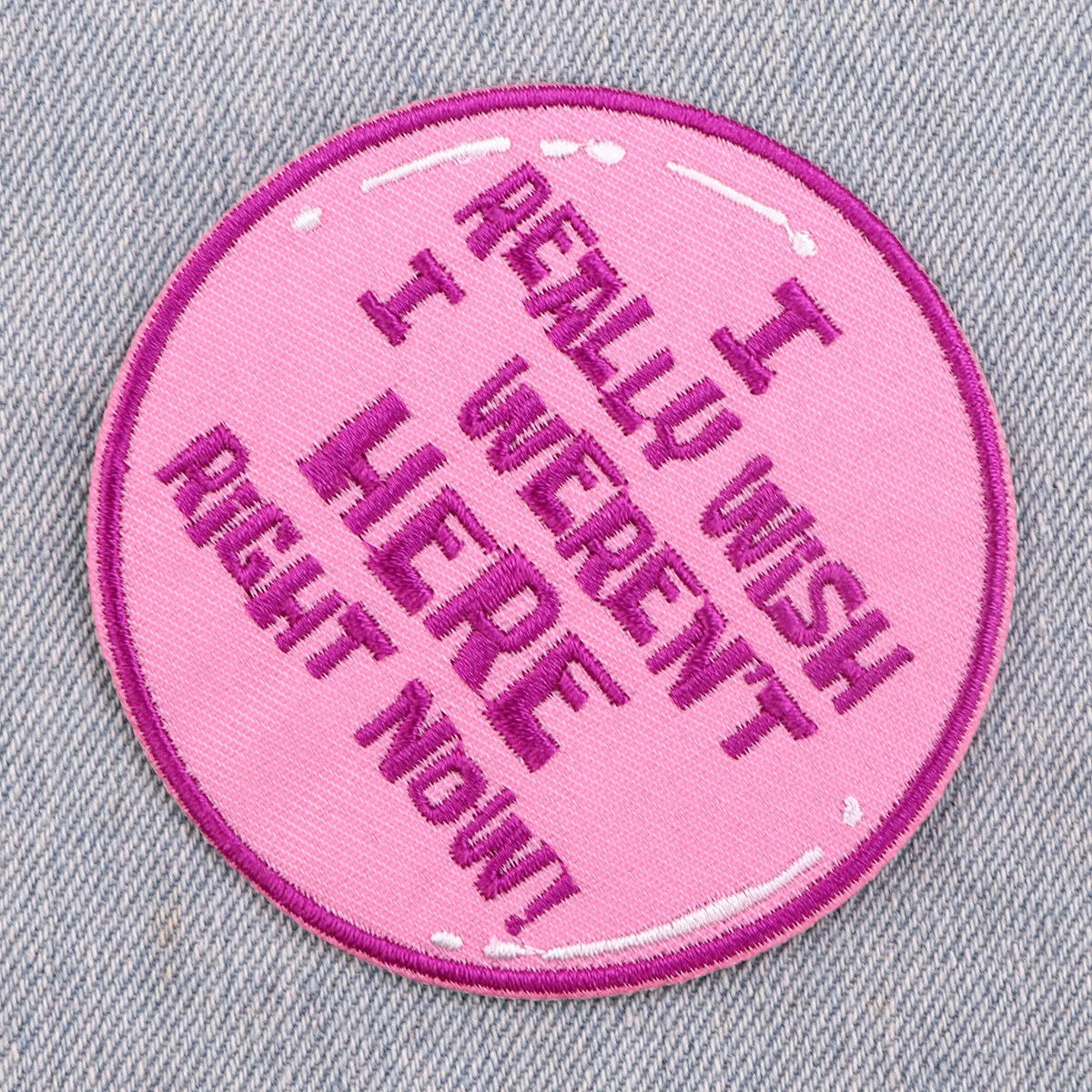 Realmente Ojalá no estuvieras aquí en este momento, parche bordado DIY, parches para planchar en la ropa, pegatinas de costura - imagen 4