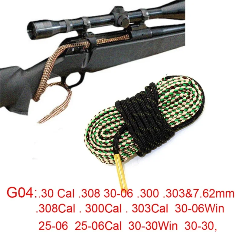 Limpiador de serpientes de orificio, Kit de limpieza de pistola de borosnake, calibres, cepillo de barril de pistola de Rifle para 5,56mm/.223/.22/9mm/Cal.380/12 GA/. 30 Cal