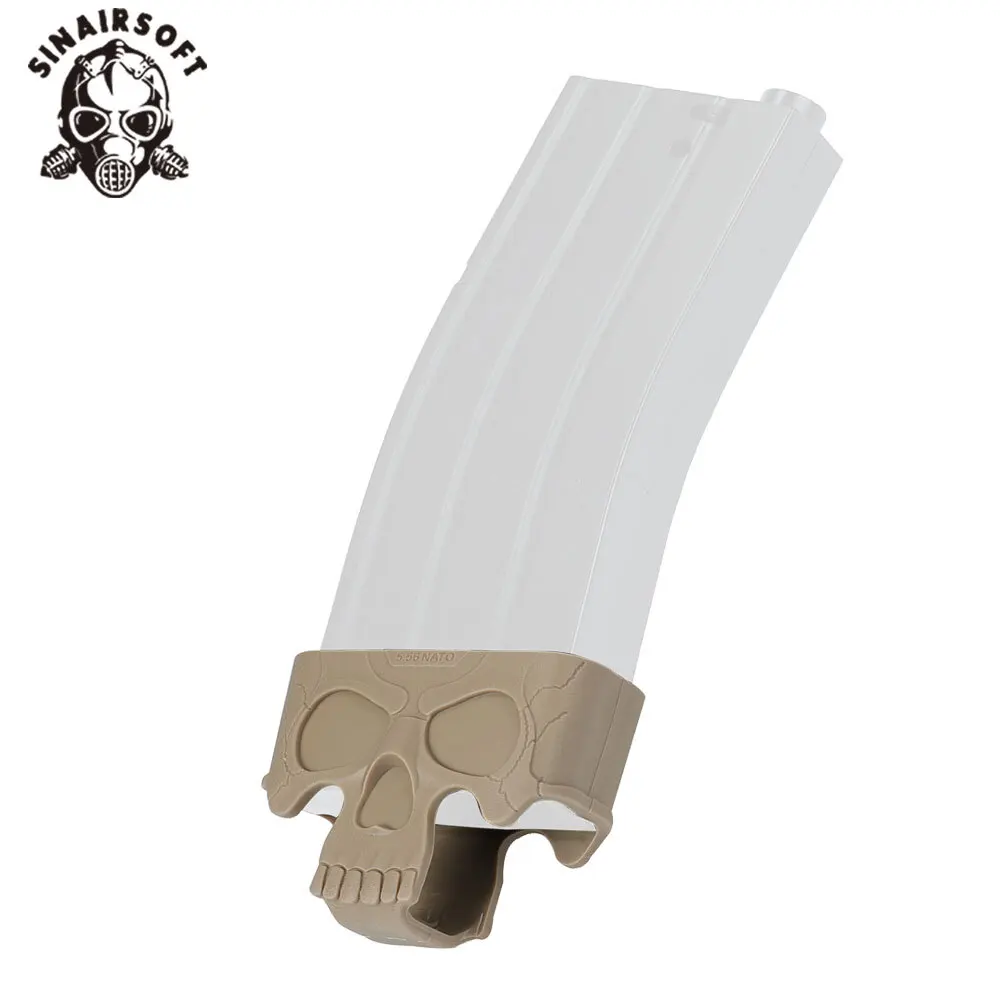Jaula táctica de goma con calavera para revistas, bolsa de bucle Mag de tracción rápida para M4 AK AR15, accesorio Airsoft para caza y tiro, 5,56, 7,62 - imagen 3