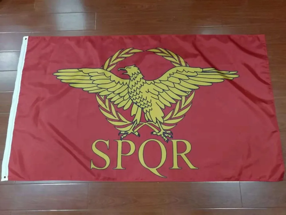 FLAGLAND 90x150cm SPQR Empire Romano Bandera del Senado y Pueblo de Roma