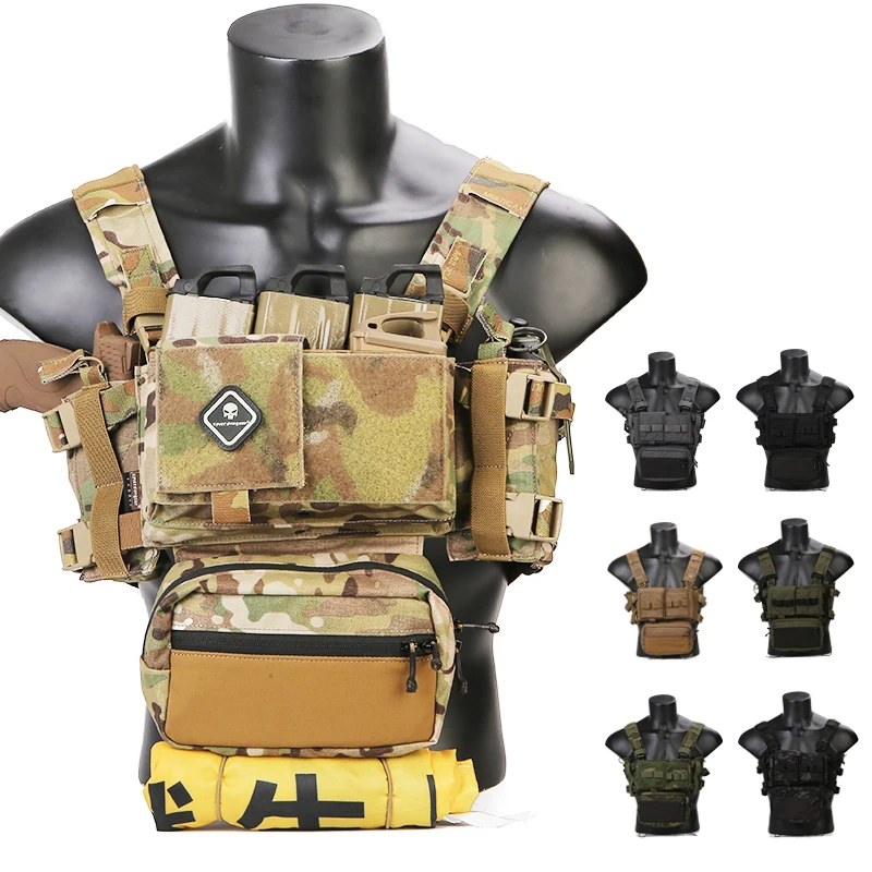 Emersongear chasis MK3 Mini aparejo de pecho táctico Spiritus Airsoft chaleco de caza Ranger chaleco táctico verde con bolsa para revistas - imagen 3