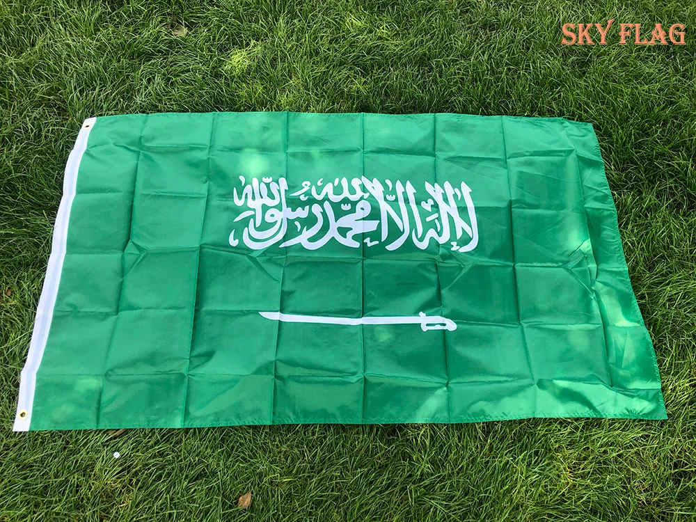 BANDERA SKY bandera de Arabia Saudita 90*150cm colgante de poliéster bandera nacional de Arabia Saudita para decoración - imagen 2