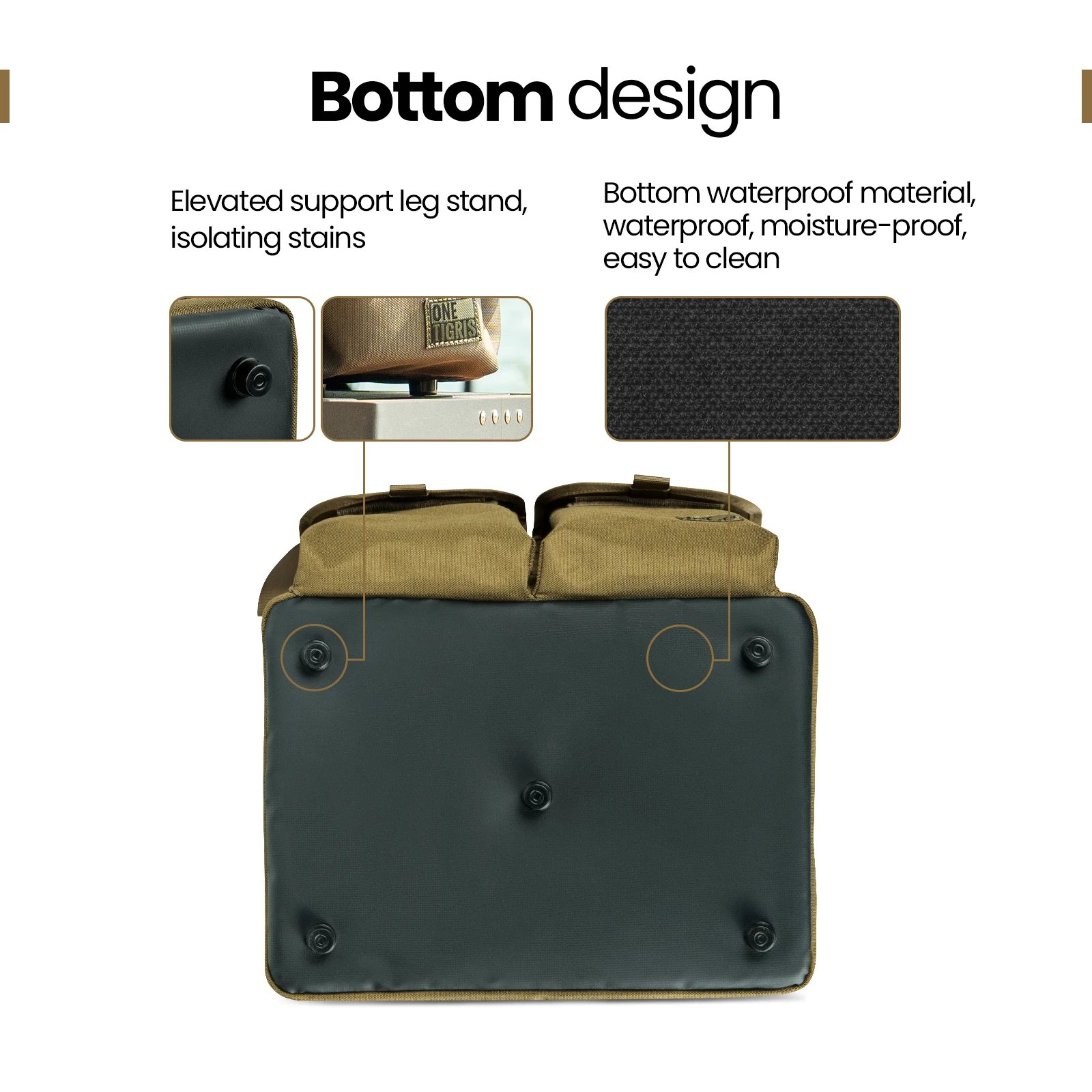 OneTigris-Bolsa de almacenamiento plegable para acampada, bolso portátil para herramientas de viaje al aire libre, organizador de paquete de leña, 25L - imagen 5