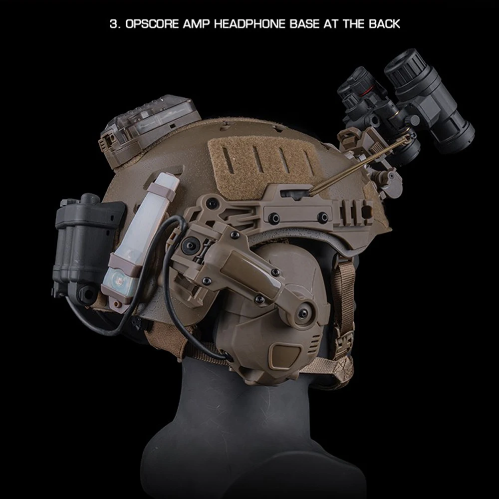 2 unids/set casco táctico riel para el equipo Wendy casco guía lateral riel M-LOK montaje caza Airsoft EX ARC accesorio rápido para casco - imagen 5