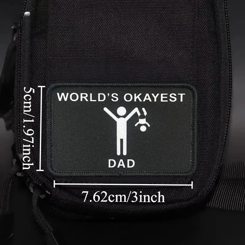 Parche de papá más bueno del mundo, insignia de moral táctica militar, gancho y bucle estampado, mochila, ropa, accesorio decorativo, pegatina, brazalete - imagen 4
