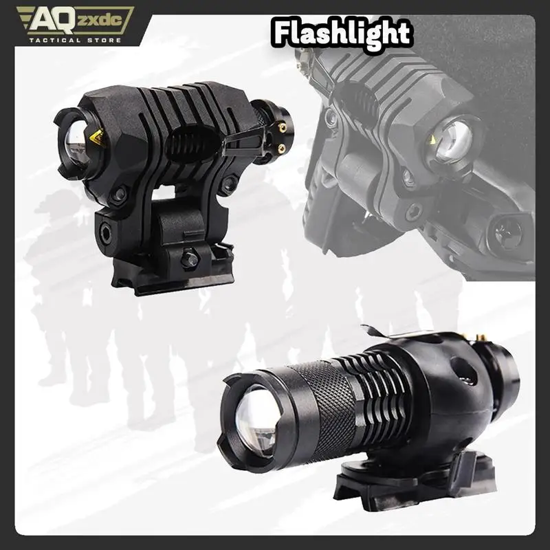 AQzxdc Juego de linterna táctica Visera de casco ajustable con casco Airsoft y cubierta de casco para juego de tiro de pistola Paintball BBS