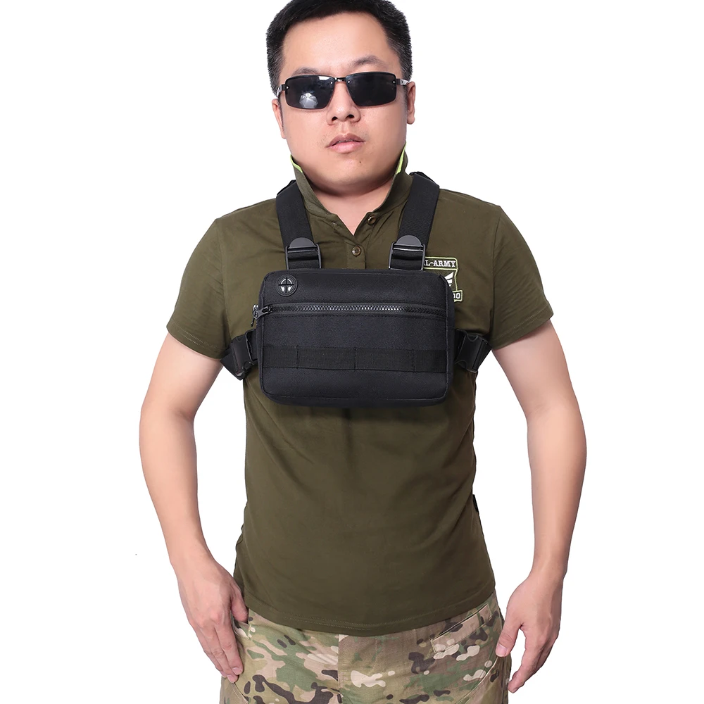 Bolsa de pecho Molle, paquete frontal, chaleco de aparejo de pecho, ropa de calle EDC, mochila, bolsas de caza para deportes al aire libre - imagen 5