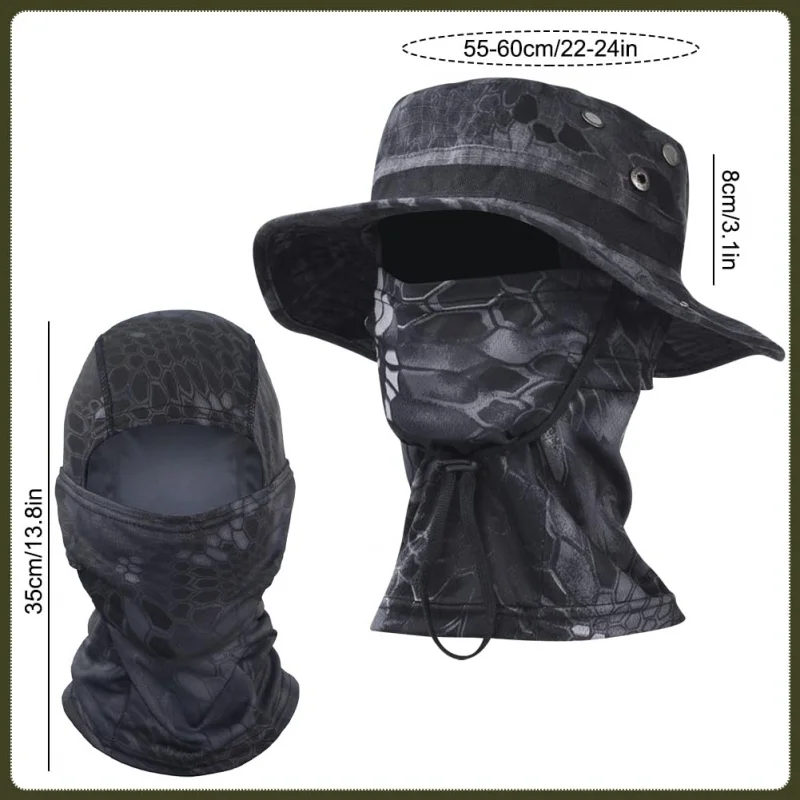 Sombrero boonie camuflaje transpirable secado rápido solar con máscara