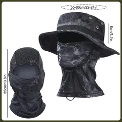 Sombrero boonie camuflaje transpirable secado rápido solar con máscara