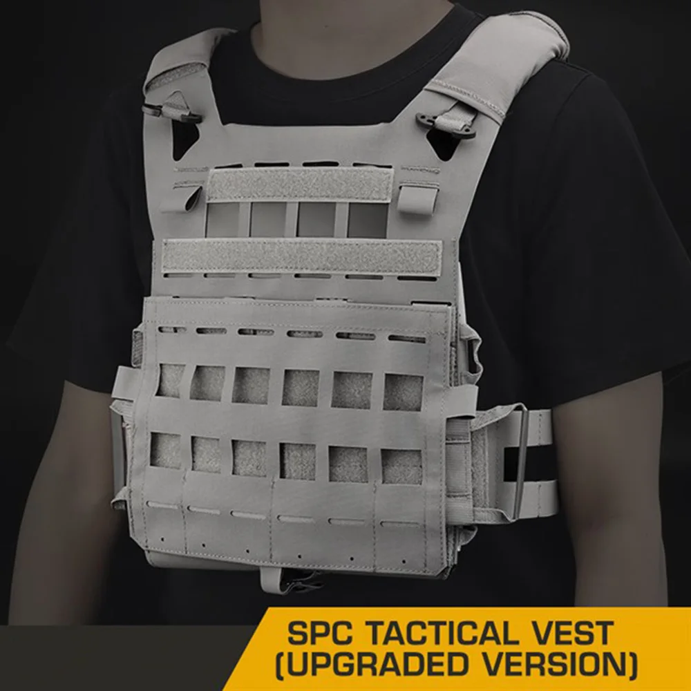 Chaleco táctico SPC ligero, portador de placa, sistema MOLLE de liberación rápida, chaleco de caza, equipo CS portátil - imagen 2