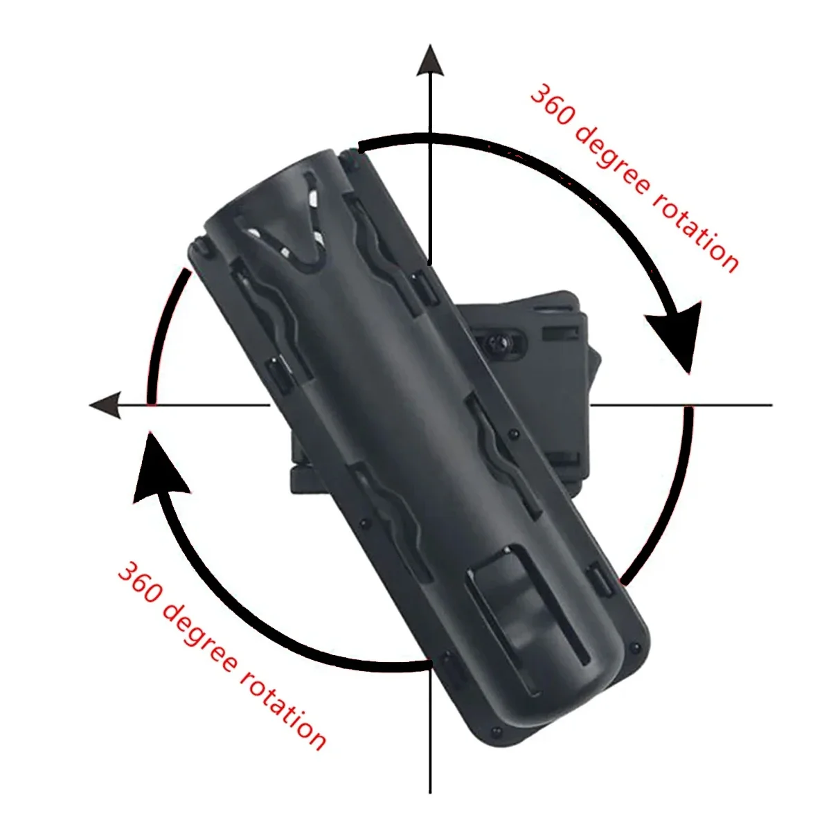 Soporte de bastón giratorio táctico de 360 grados, funda de transporte de cintura, bolsa de plástico para caza al aire libre, linterna, accesorios de antorcha portátiles - imagen 3