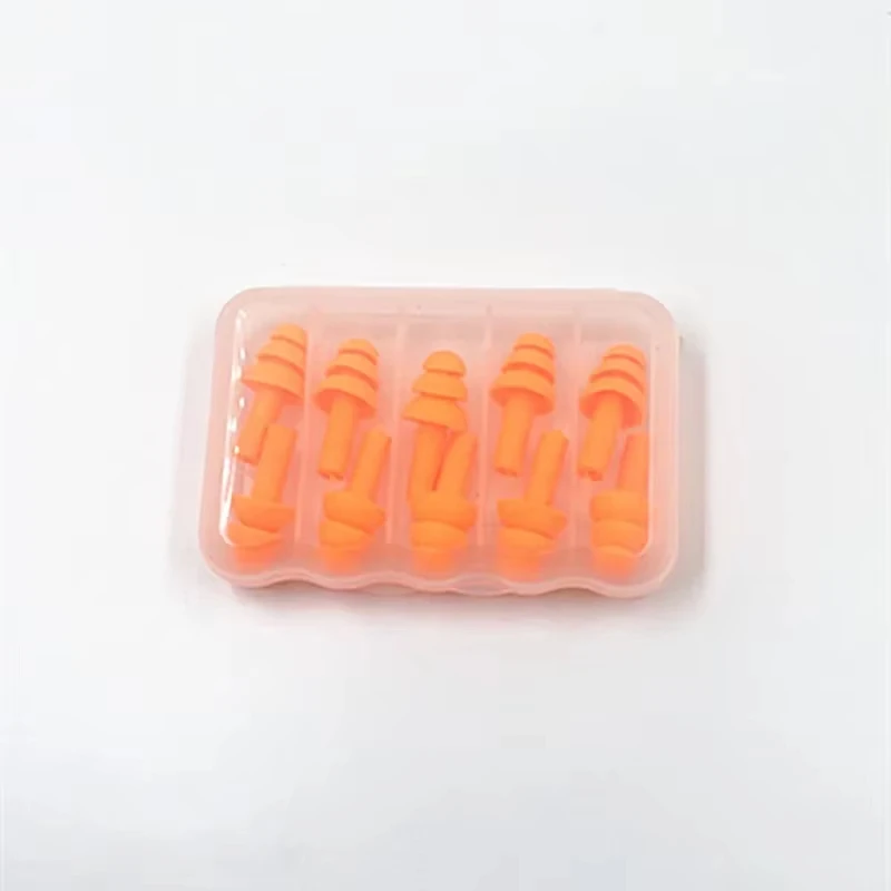 Tapones para los oídos de silicona suave para adultos y niños, tapones para los oídos impermeables para nadar, Clips para los oídos antiruido, nadadores de buceo, 5 pares por caja - imagen 5