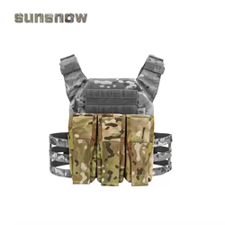 Chaleco táctico MOLLE con porta revistas para rifles de combate