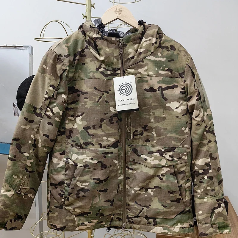 HAN WILD chaqueta táctica al aire libre para hombre, chaquetas reflectantes de calor de invierno, cazadora cálida con capucha, abrigos de combate para senderismo Airsoft para caza - imagen 4