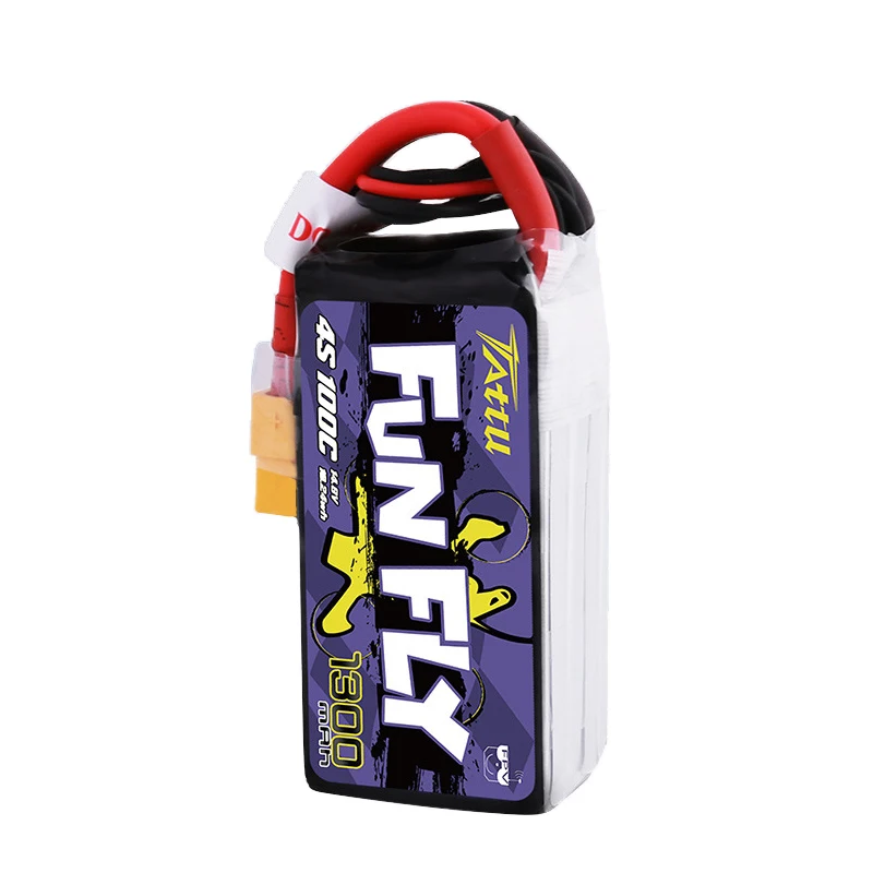 TATTU FUNFLY-batería LiPo Original de 14,8 V, 1300mAh, 100C, para helicóptero RC, cuadricóptero, FPV, piezas de Dron de carreras, batería de 4s - imagen 3