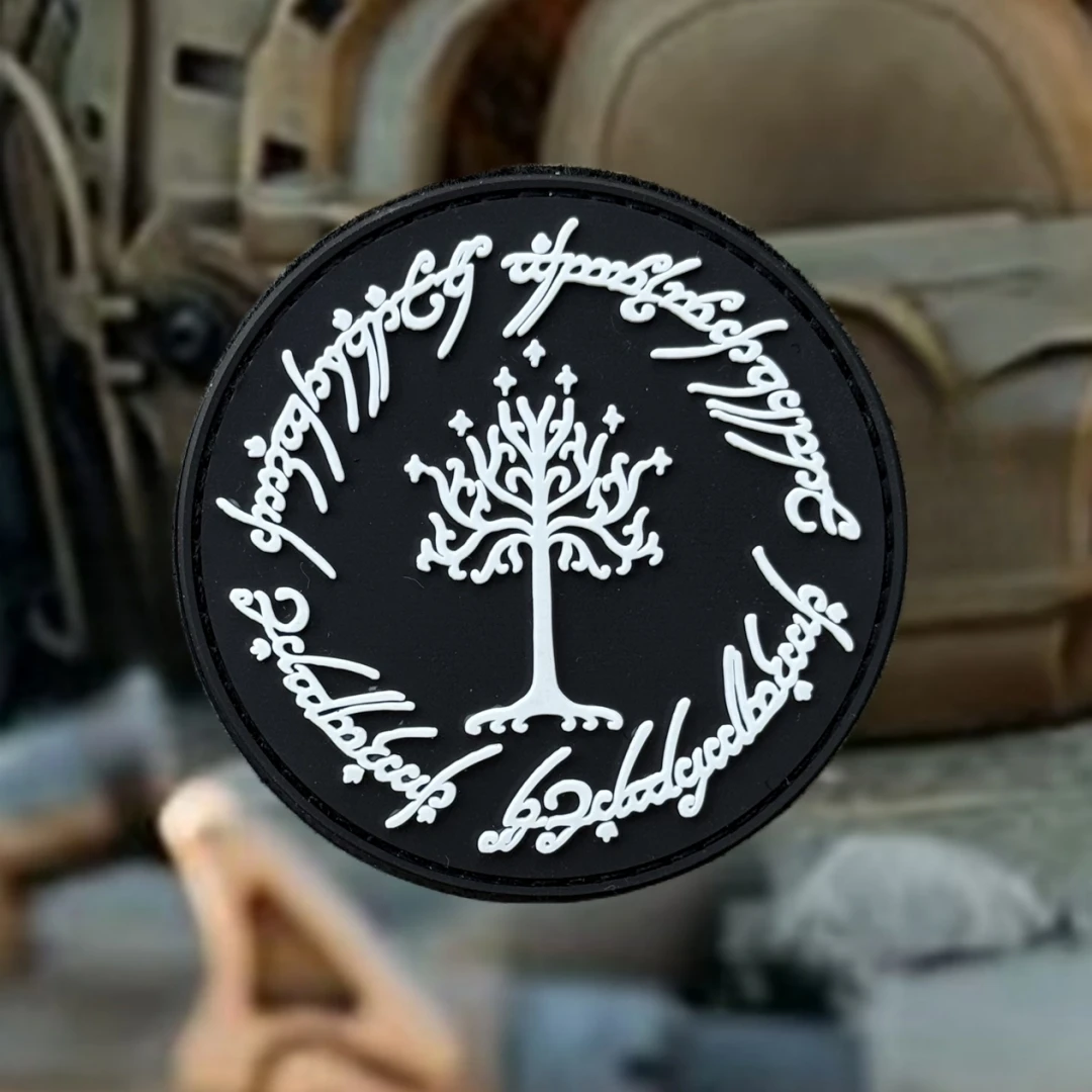 Parche de insignia de moral divertida "el árbol de Gondor", brazalete militar táctico, parches de gancho y bucle de PVC para ropa, pegatinas para mochila - imagen 3