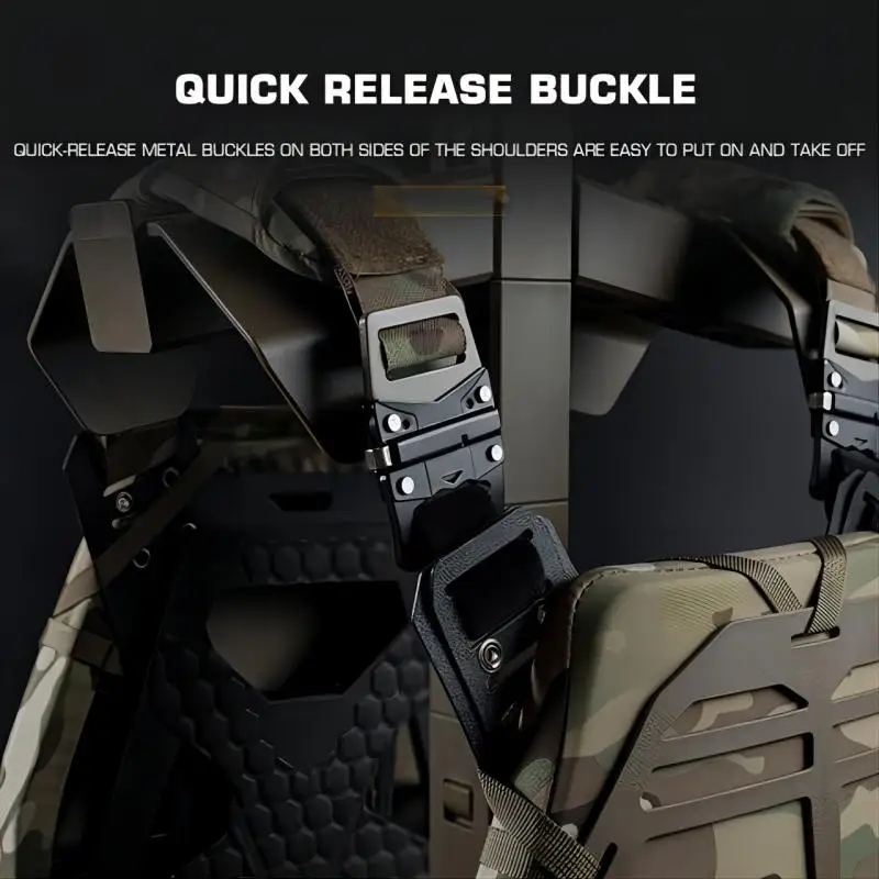 Chaleco táctico PFM S & S2.0, marco de placa Modular, esqueleto, combate ligero, liberación rápida, chaleco con hebilla ajustable, chaleco de Paintball - imagen 5