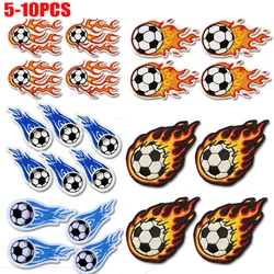 Parche termoadhesivo bordado fuego fútbol para ropa coser o planchar