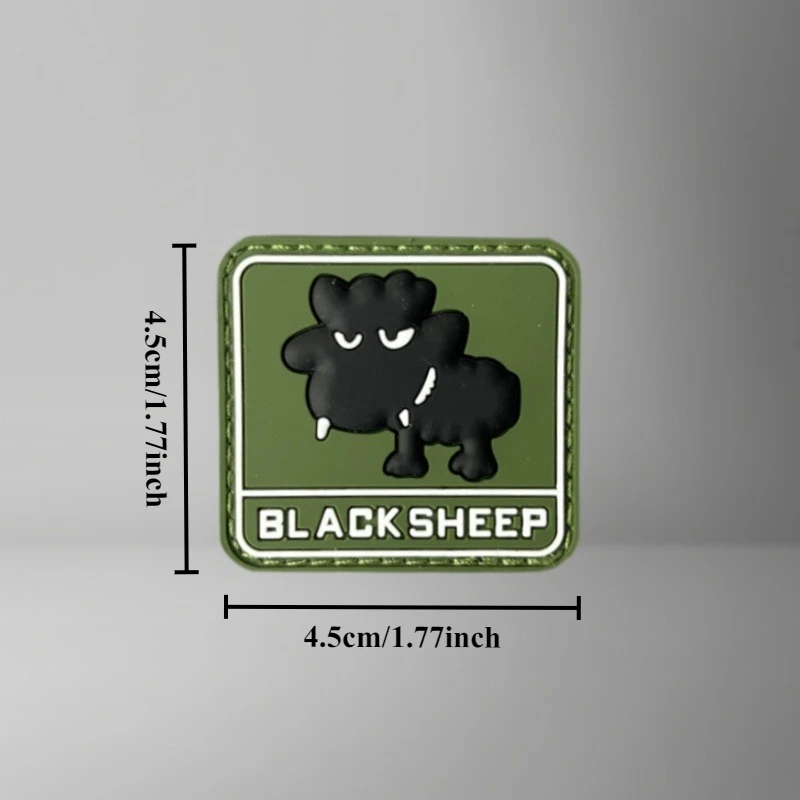 Parche de PVC BLACK SHEEP para ropa, insignia de moral táctica, parches militares con gancho, accesorios para mochila, brazalete adhesivo - imagen 4