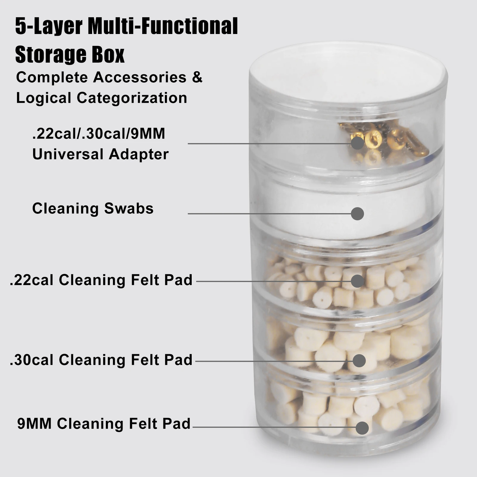 Kit de pellets de limpieza de pistola, 9mm.22.30cal, limpieza de Rifle de pistola, Kit de pellets de fieltro de lana de algodón con punta ranurada de latón para limpieza de pistola - imagen 2