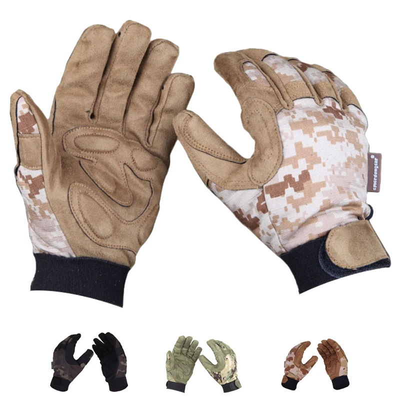 Emersongear-guantes de combate ligeros de camuflaje, ropa de mano táctica con dedo completo, para acampar, pescar, cazar, senderismo al aire libre - imagen 4