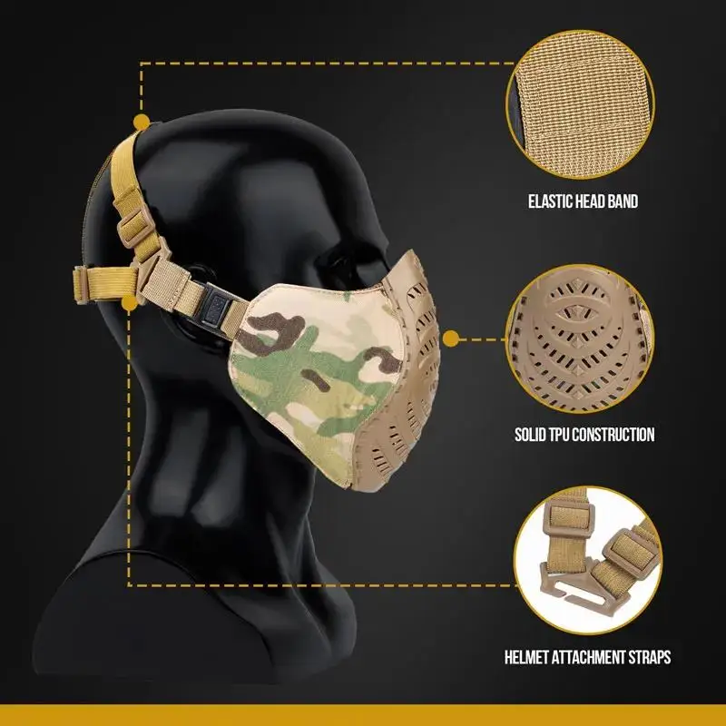 ONETIGRIS-mascarilla táctica Airsoft, máscara de plástico, red de malla, protección de orejas, caza de campo, Juegos Militares de guerra, máscara táctica de Paintball - imagen 3