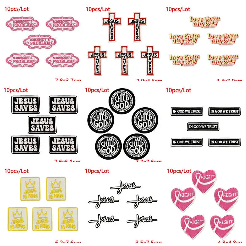 10 unids/lote de parches bordados con letras de Hip-Hop para ropa, parches termoadhesivos con dibujos animados para planchar en vacaciones, apliques adhesivos