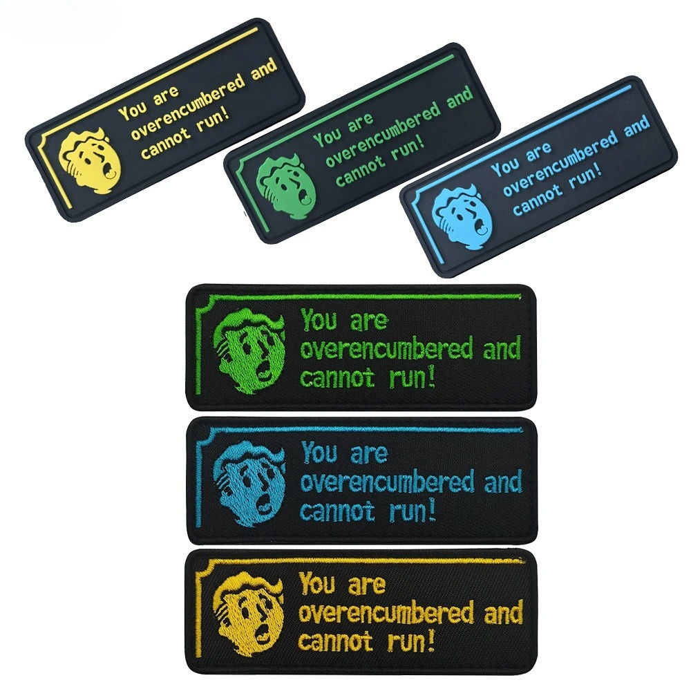 Parche táctico sobrecargado, insignable para correr, parches bordados divertidos, mochila, engranaje, gancho y bucle, brazalete, insignia de moral militar, pegatinas