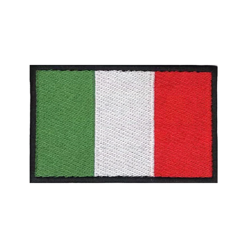 Brazalete con bandera italiana de Italia, parche bordado con gancho y bucle o hierro, insignia bordada, tela, raya moral militar, 1 ud. - imagen 2