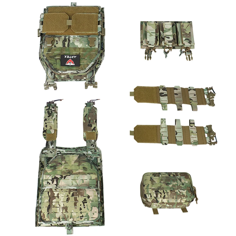 Chaleco táctico portador de placa de poliéster 1000d con liberación rápida seguridad molle Chaleco Tactico bandolera Chaleco táctico cortado con láser - imagen 5