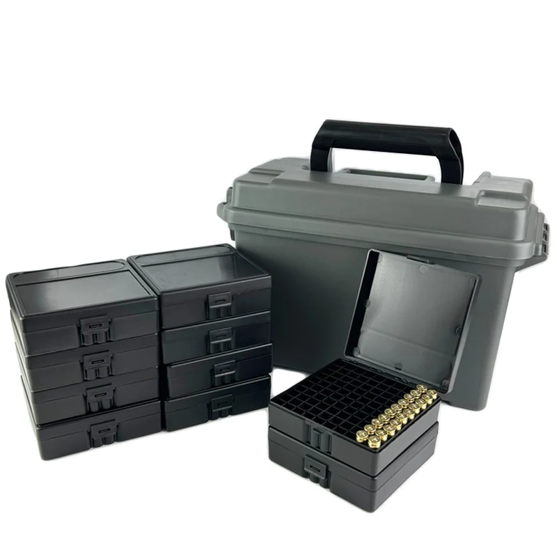 Caja de munición táctica combinada a granel, caja de almacenamiento de munición de gran capacidad para 9mm/.223/5.56/12/20GA/.38 Super /7.62 × 39mm, accesorios de caza