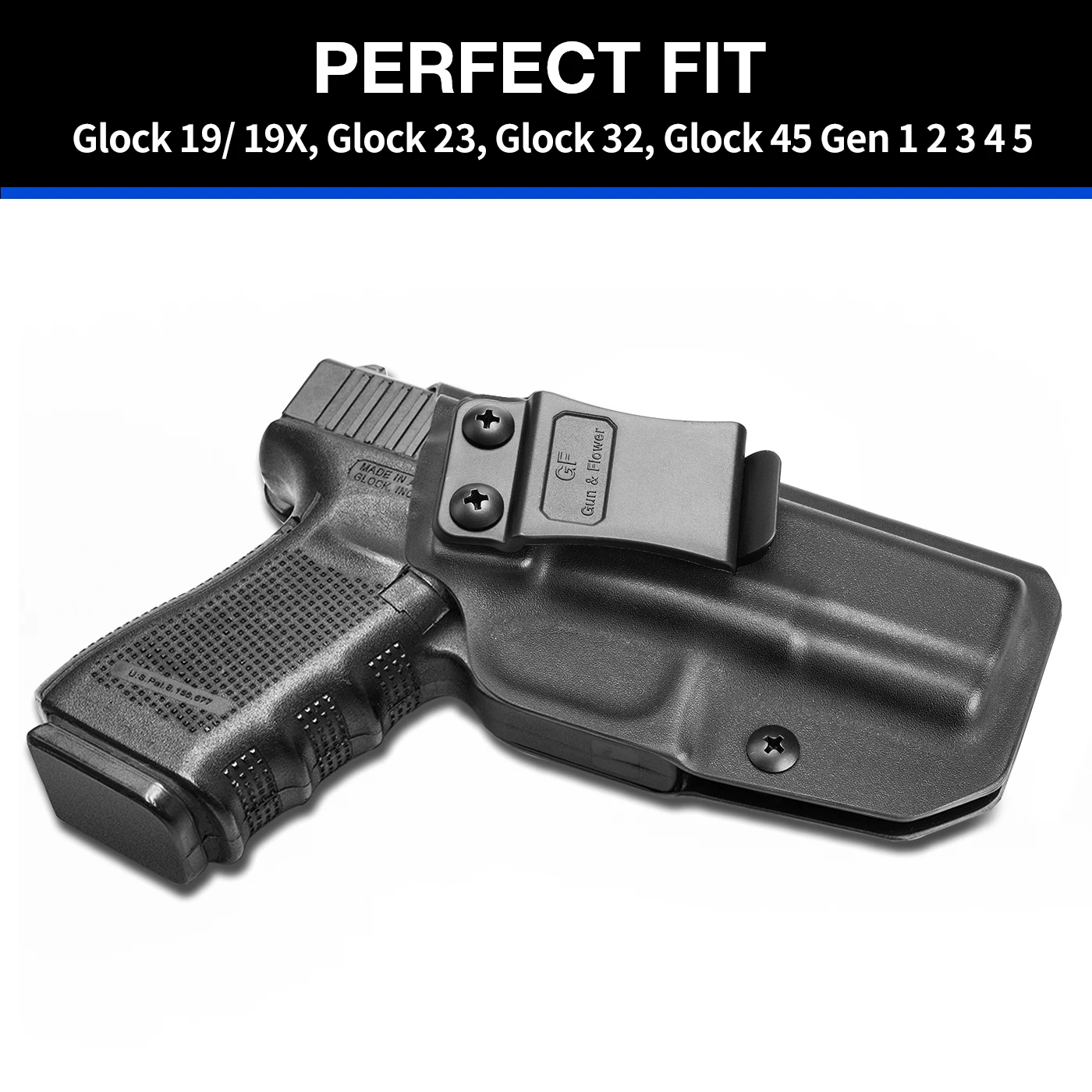 Funda compatible con Glock 17 /Gl9/ G26/ G42 / Taurus G2C / CZ P07 / CZ P10C / CZ 09 / Hellcat / 1911 IWB Kydex Bolsas abiertas para mano derecha - imagen 5