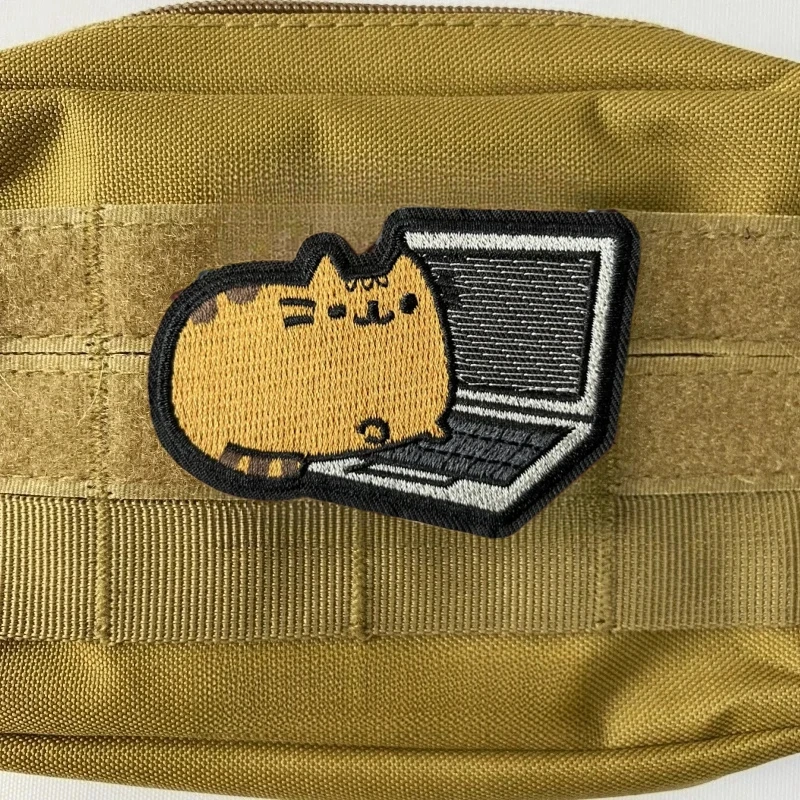 Parches bordados de gato "I'm Busy", emblema de moral táctica, pegatina de gancho y bucle para mochila - imagen 3