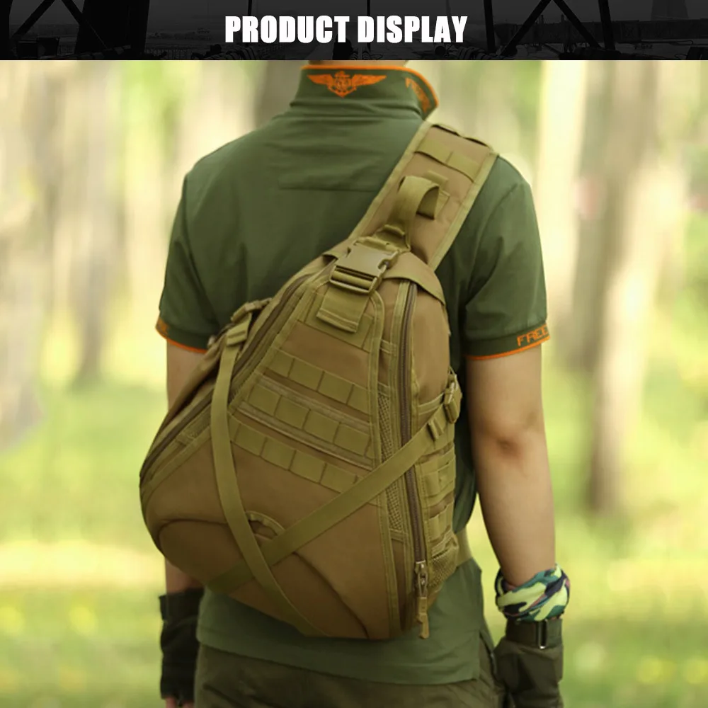 Mochila táctica cruzada para hombre, bolso de pecho para deportes al aire libre, senderismo, pesca, ciclismo - imagen 2