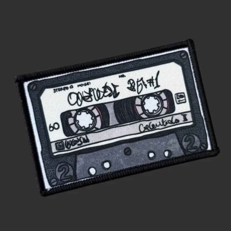 Parche "Cassette", insignia de moral militar con estampado de gancho y bucle, mochila, accesorios de decoración de ropa, brazalete adhesivo - imagen 2