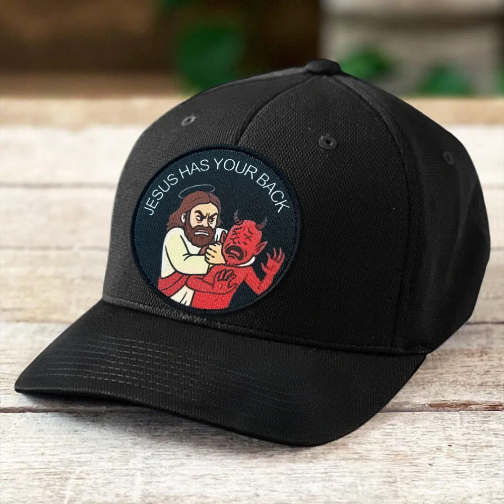 Jesús tiene tu parche táctico para la espalda, divertidos parches de gancho y bucle, brazalete, insignia de moral militar, mochila Chevron, pegatinas para chaleco - imagen 3