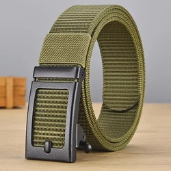 Cinturón táctico de lona con hebilla automática para hombre
