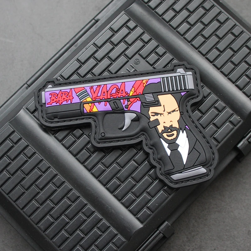 BABAYAGA-arma de lápiz, parche de goma de PVC 3D, te mirando a Dios, insignias de brazalete táctico para ropa, mochila, chaleco - imagen 3