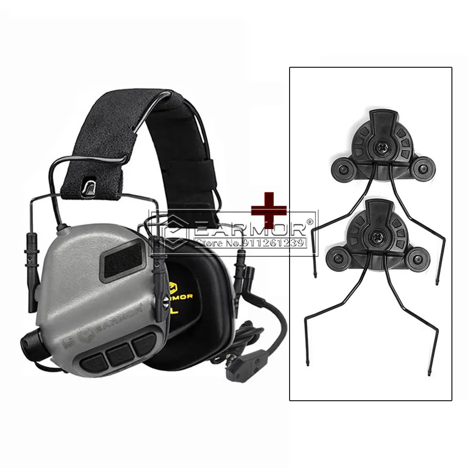 Auricular táctico EARMOR M32 y adaptador de riel para casco M12 Exfil, juego de auriculares tácticos de comunicación de disparo de ruido de 6 colores - imagen 2