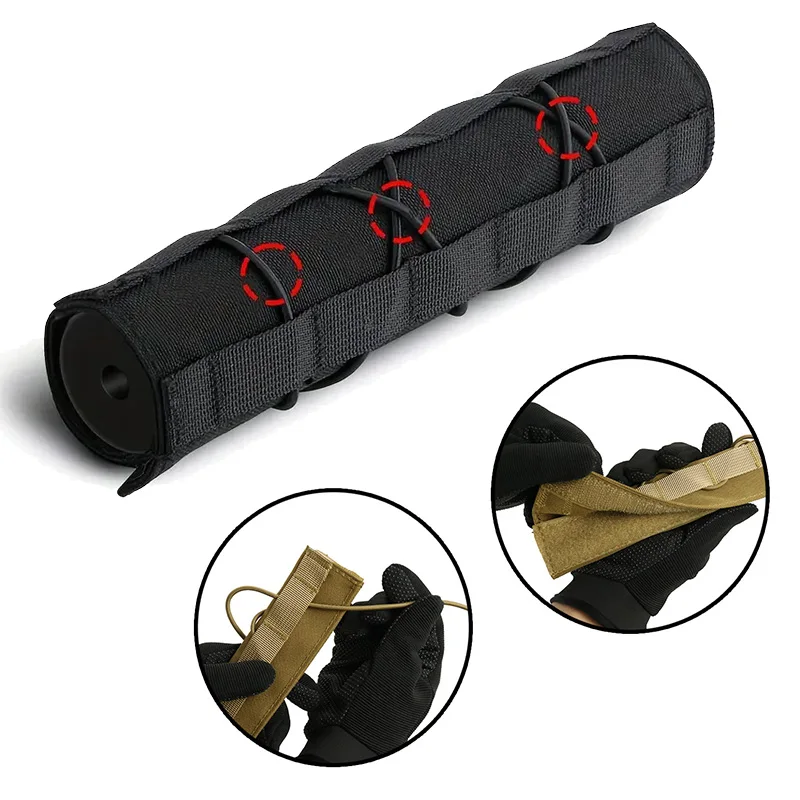 Cubierta táctica para supresor de Airsoft, funda protectora de barril Airsoft, accesorios para Rifle para caza y tiro, 22/14cm - imagen 2