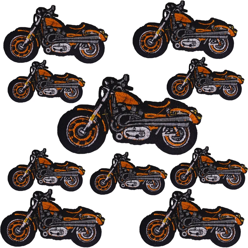 Parche bordado para motocicleta, parches para planchar para ropa, parches de coche de dibujos animados para ropa, pegatinas de apliques DIY, 10 piezas, venta al por mayor - imagen 5