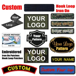 Prajna-Parche personalizado con nombre/logotipo/patrón, insignia con bucle de hierro o gancho, parches bordados/impreso, personaliza tus propios parches