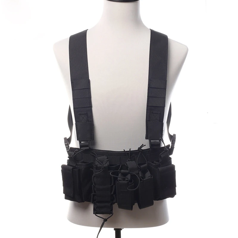 Chaleco táctico D3 AK MOLLE con acolchado para hombros y caza
