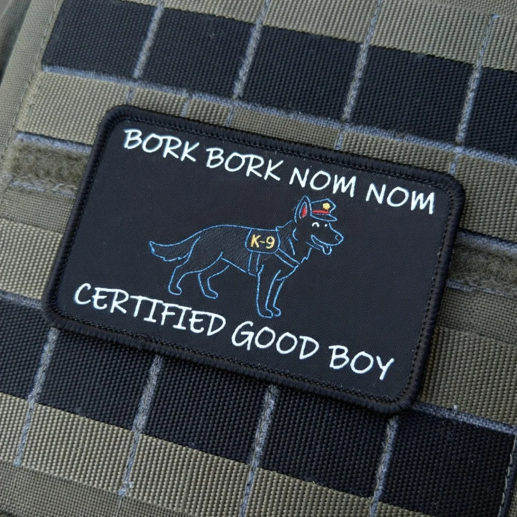 Parche táctico bordado Bork Nom Good Boy K9 para gancho y bucle - imagen 3