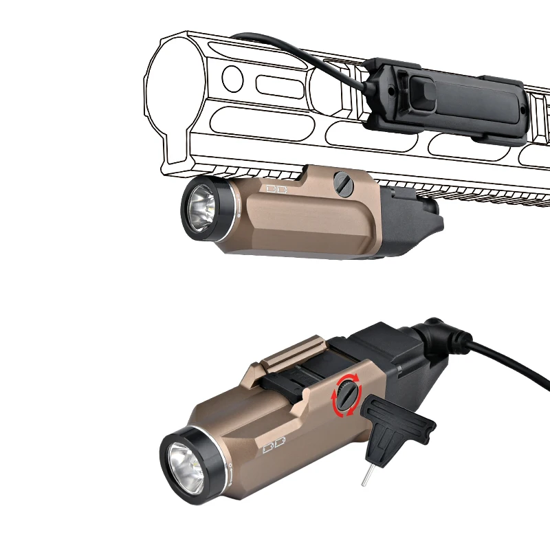 STREAM TR9 linterna táctica de alto lúmenes Scout arma luz ajuste ar15 óptica caza Airsoft accesorios 20mm carril M300 X300 - imagen 5