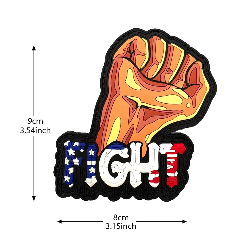 Parches de gancho y bucle de PVC con bandera americana, decoración de ropa de lucha, insignia de moral táctica, pegatina de parche para mochila al aire libre - imagen 5