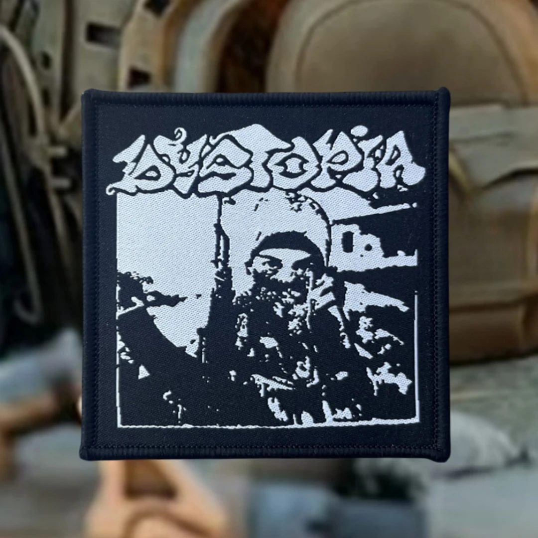 Insignia de moral Dystopia Punk Roc, emblema militar, brazalete táctico, gancho y bucle bordados para ropa, pegatinas para mochila - imagen 4