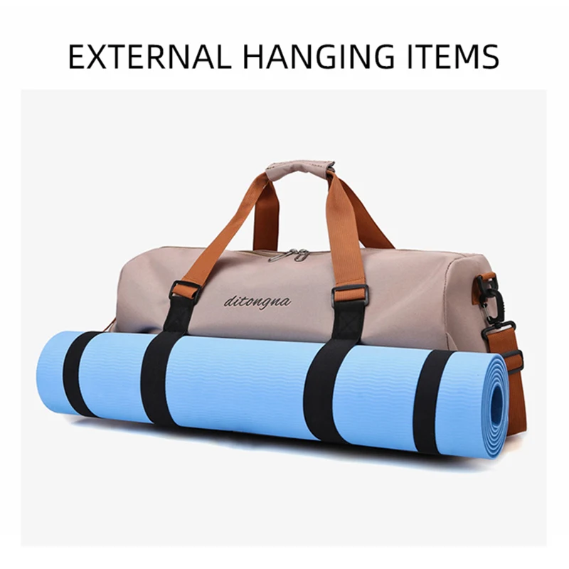 Bolso de Fitness para entrenamiento, deporte, Yoga, Camping, bolsa de alta capacidad, multifuncional, separación en seco y húmedo, bolsas con compartimentos para zapatos - imagen 4